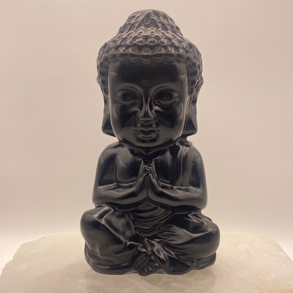 Black Obsidian Buddha Figurine